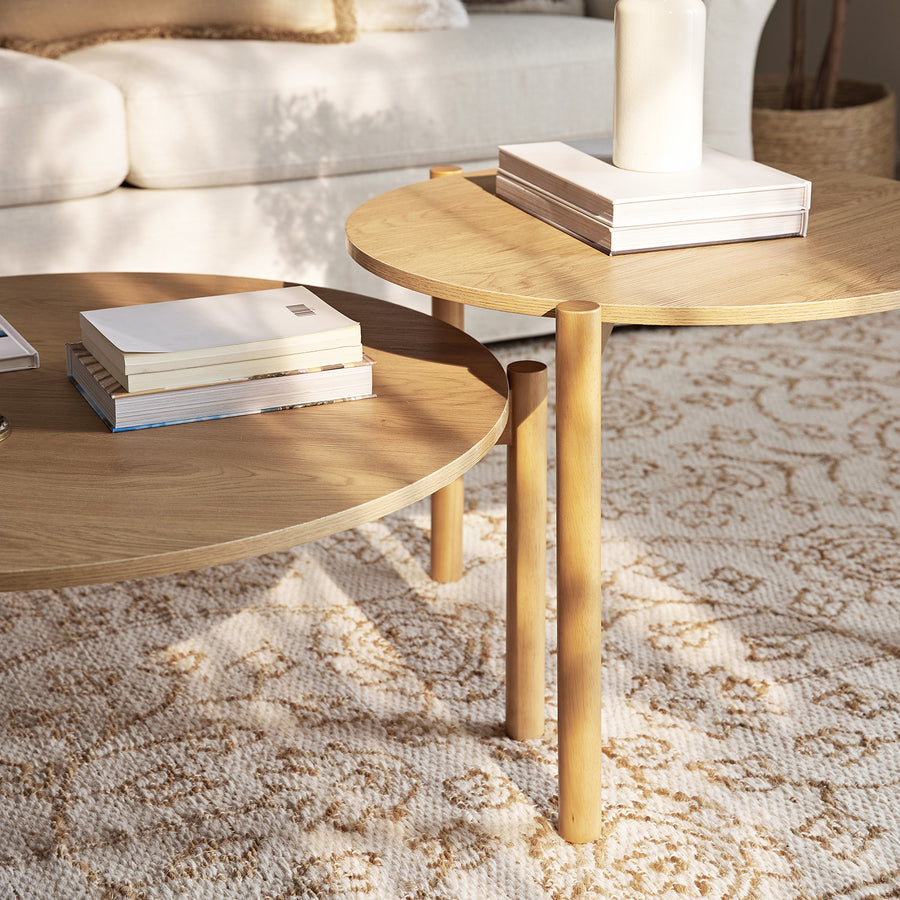 Linden Round Nesting Coffee Tables, Natural