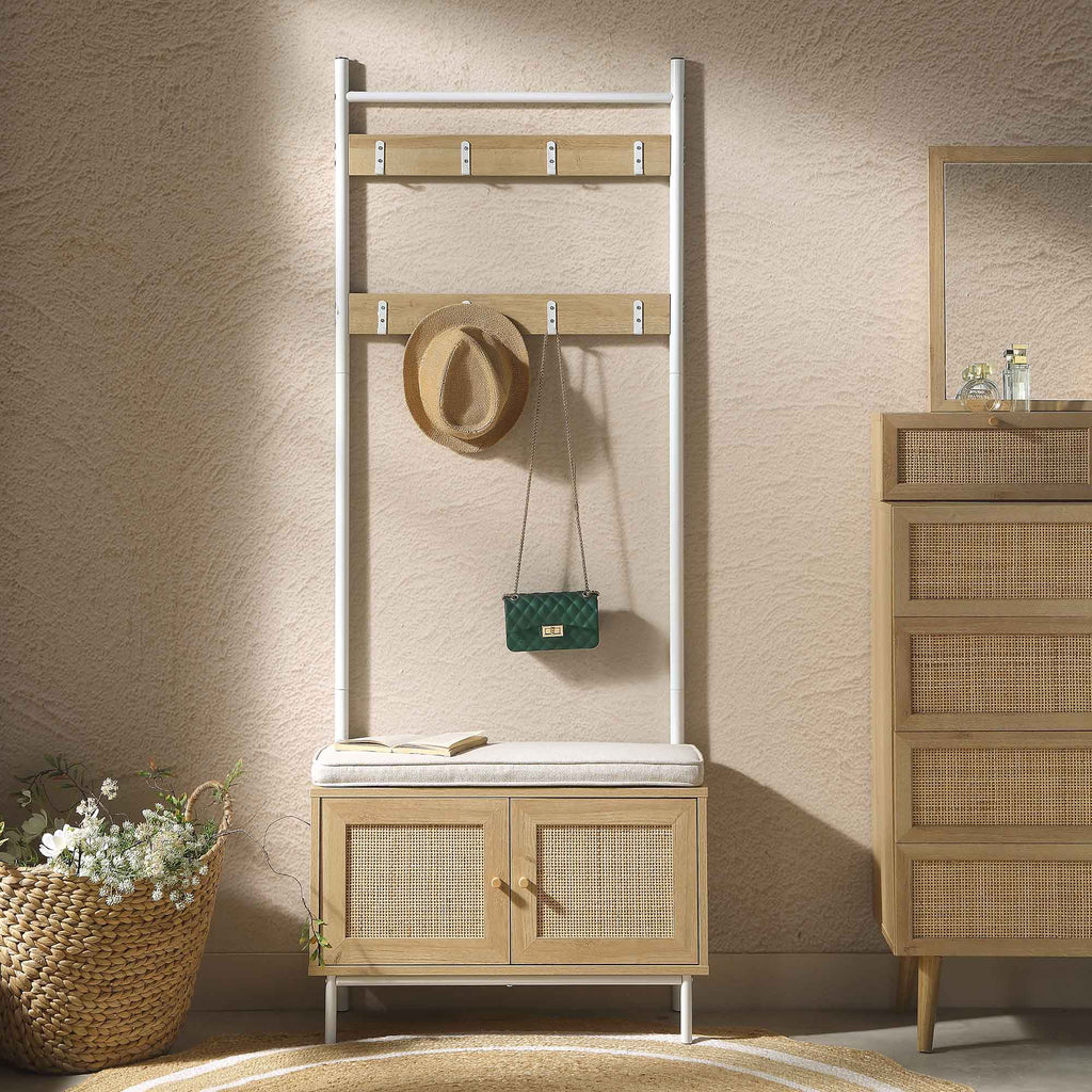 Frances Woven Hallway Unit with Cushion, Natural | daals