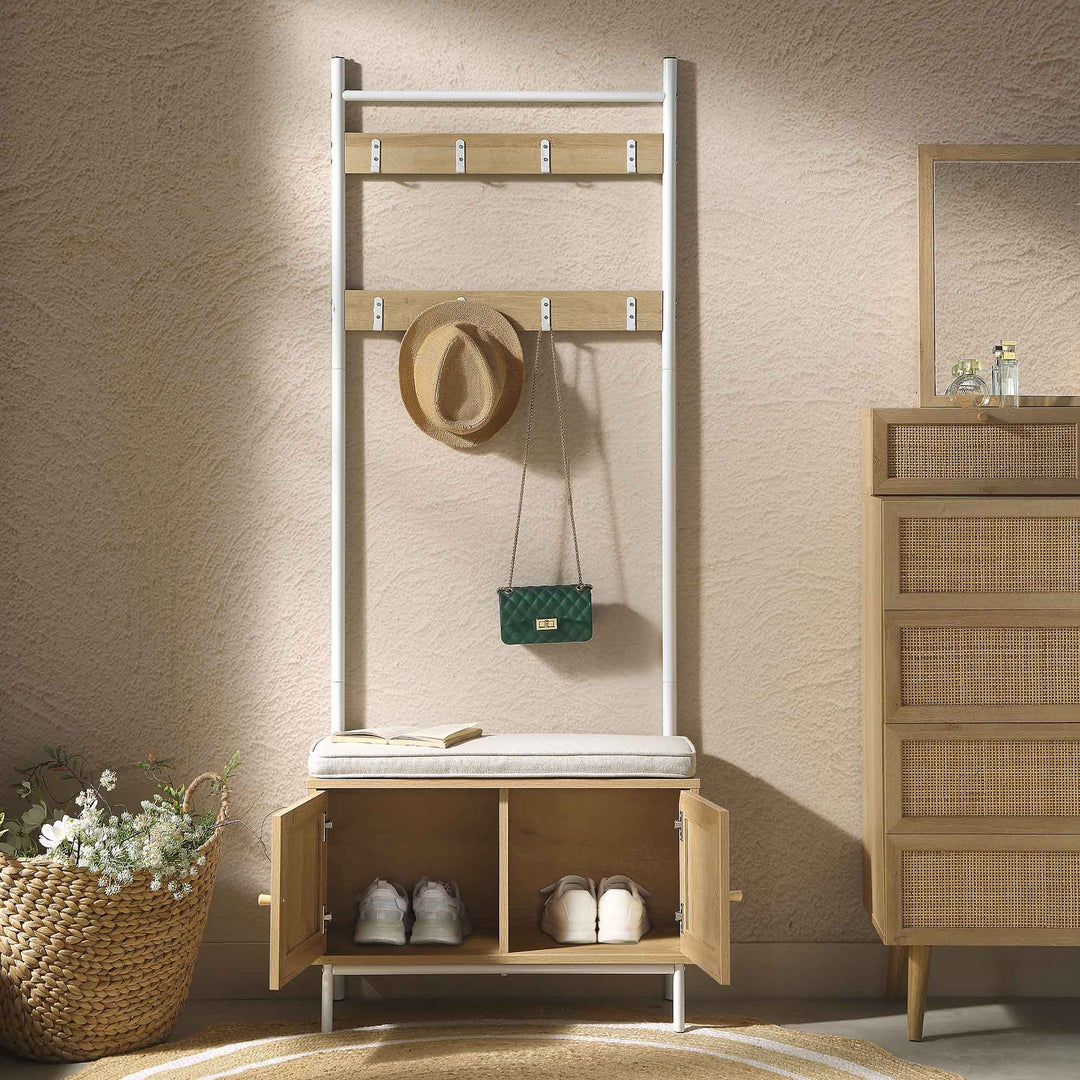 Frances Woven Hallway Unit with Cushion, Natural | daals