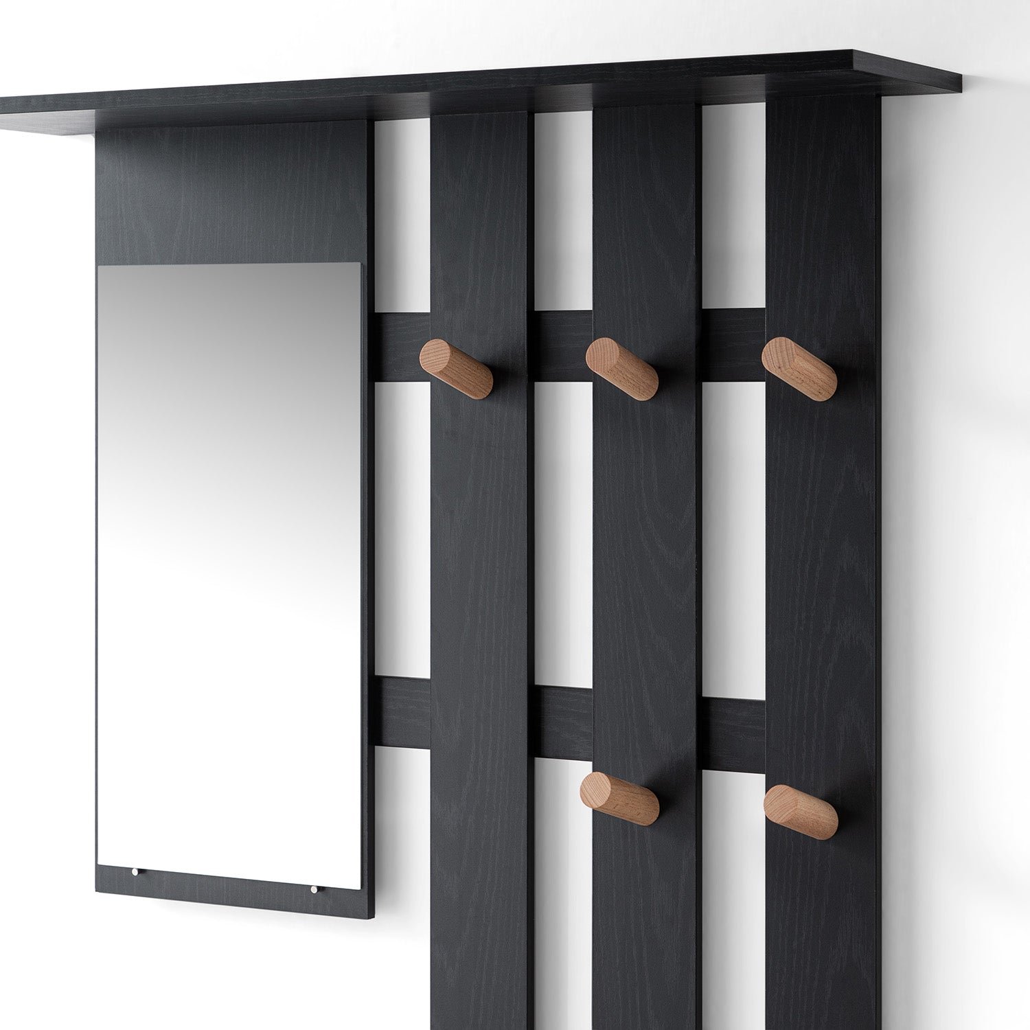 Frances Rattan Hallway Unit with Mirror, Black