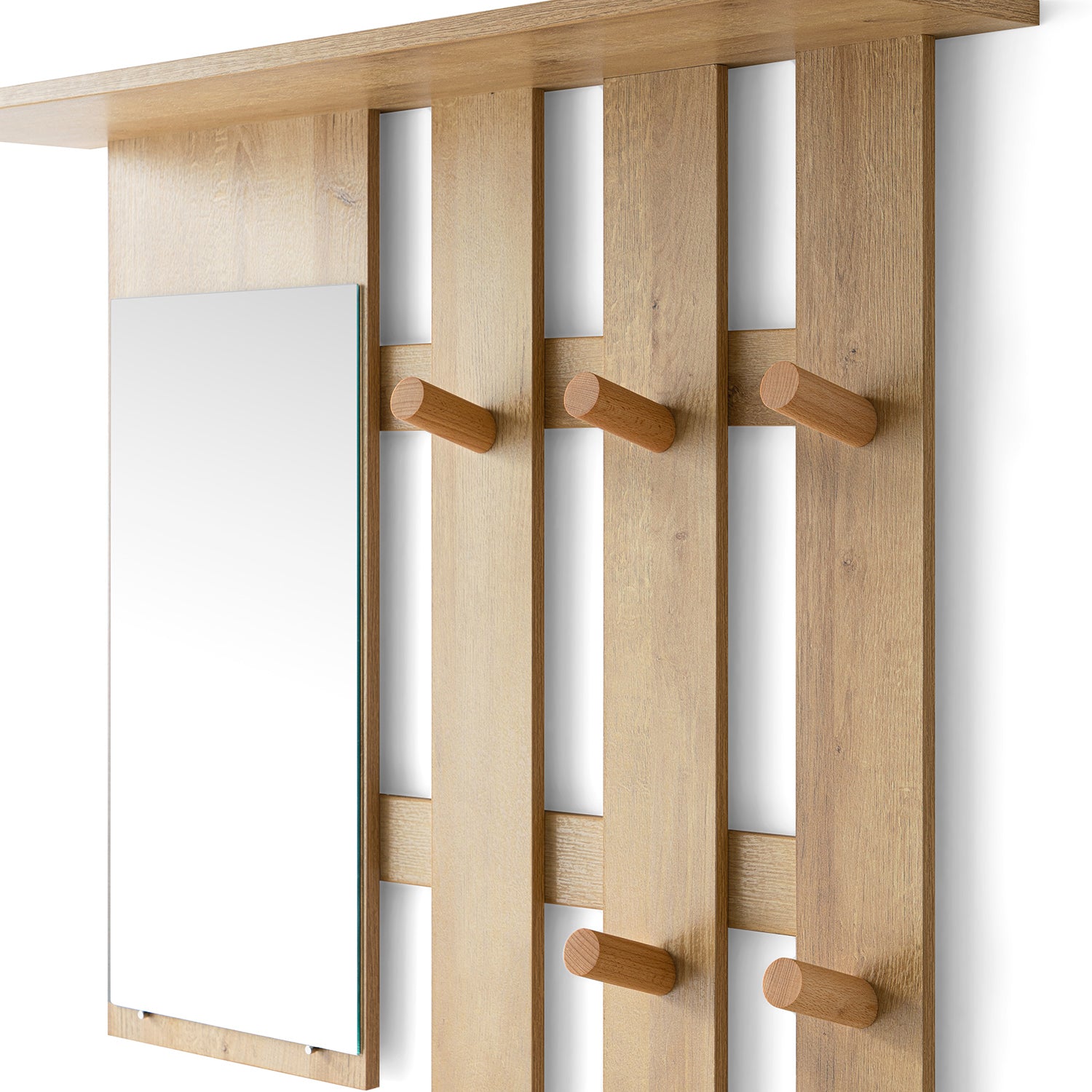 Frances Rattan Hallway Unit with Mirror, Natural