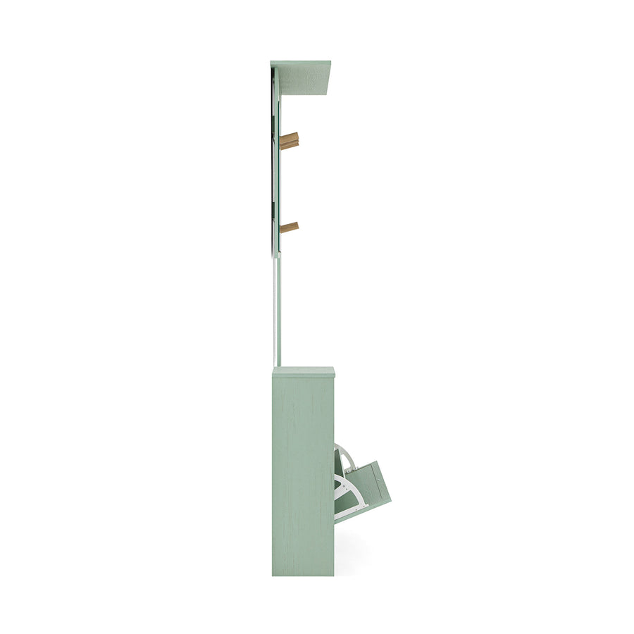 Frances Rattan Hallway Unit with Mirror, Mint