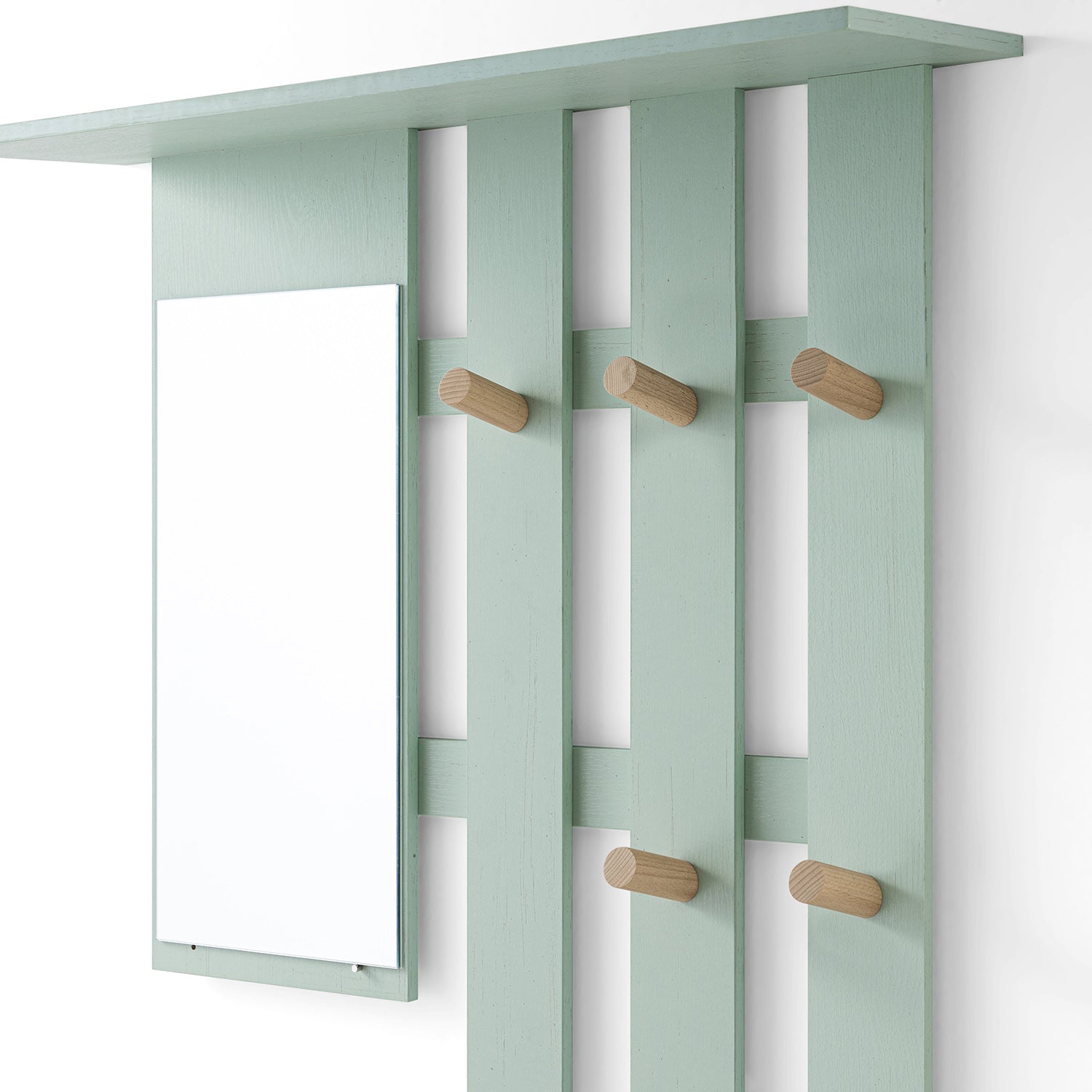 Frances Rattan Hallway Unit with Mirror, Mint