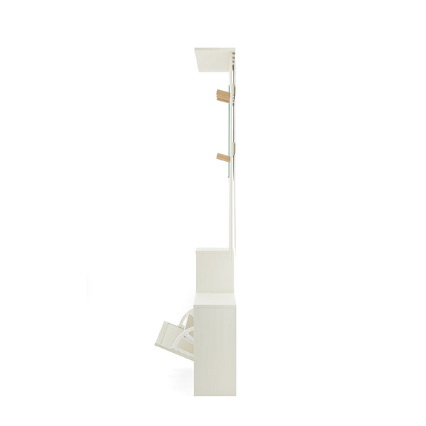 Frances Rattan Hallway Unit with Mirror, White - daals
