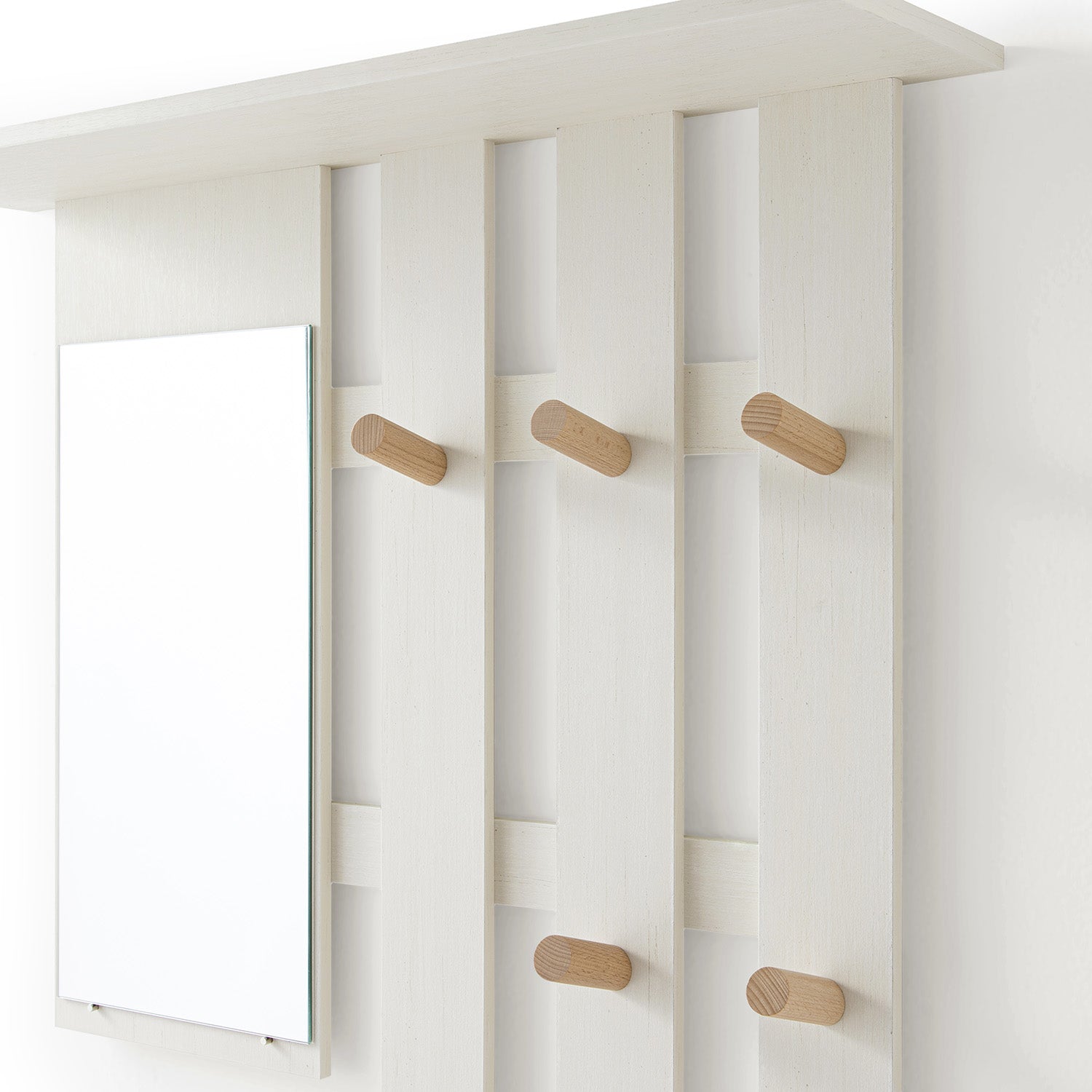 Frances Rattan Hallway Unit with Mirror, White