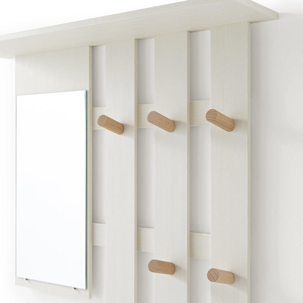 Frances Rattan Hallway Unit with Mirror, White - daals