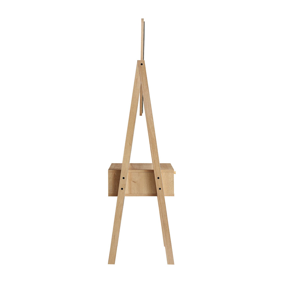 Frances Woven Rattan Standing Dressing Table with Mirror, Natural