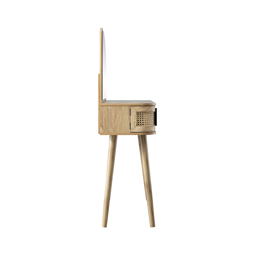 Izzy Curved Rattan Dressing Table, Natural