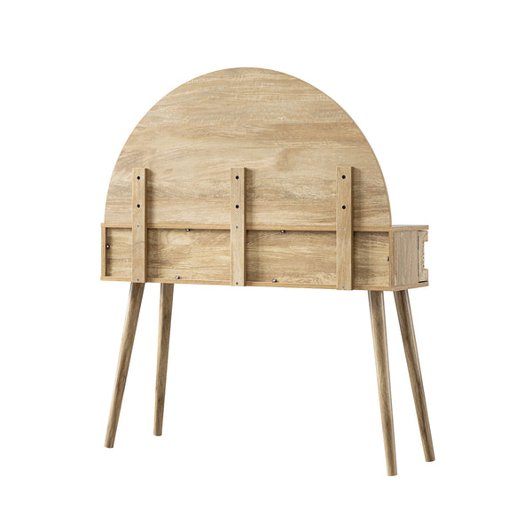 Izzy Curved Rattan Dressing Table, Natural