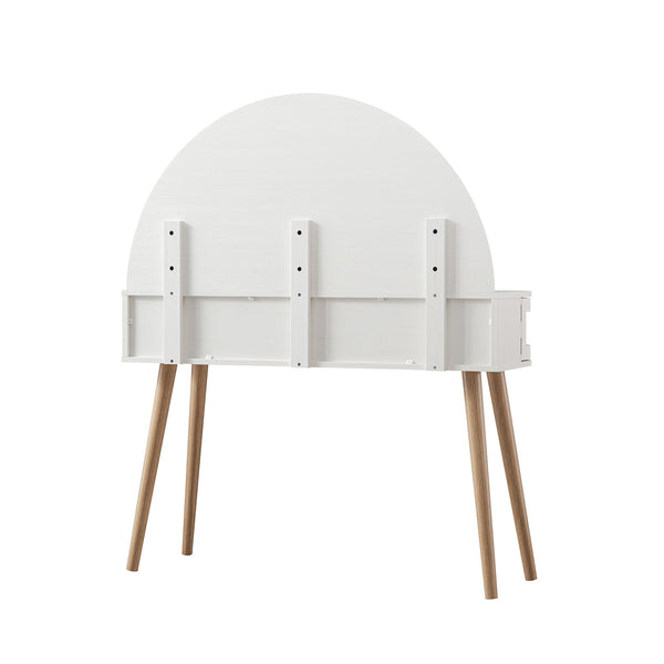 Izzy Curved Rattan Dressing Table, White