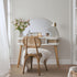 Izzy Curved Rattan Dressing Table, White - daals