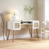 Frances Woven Rattan 2 - Door Desk, White - daals