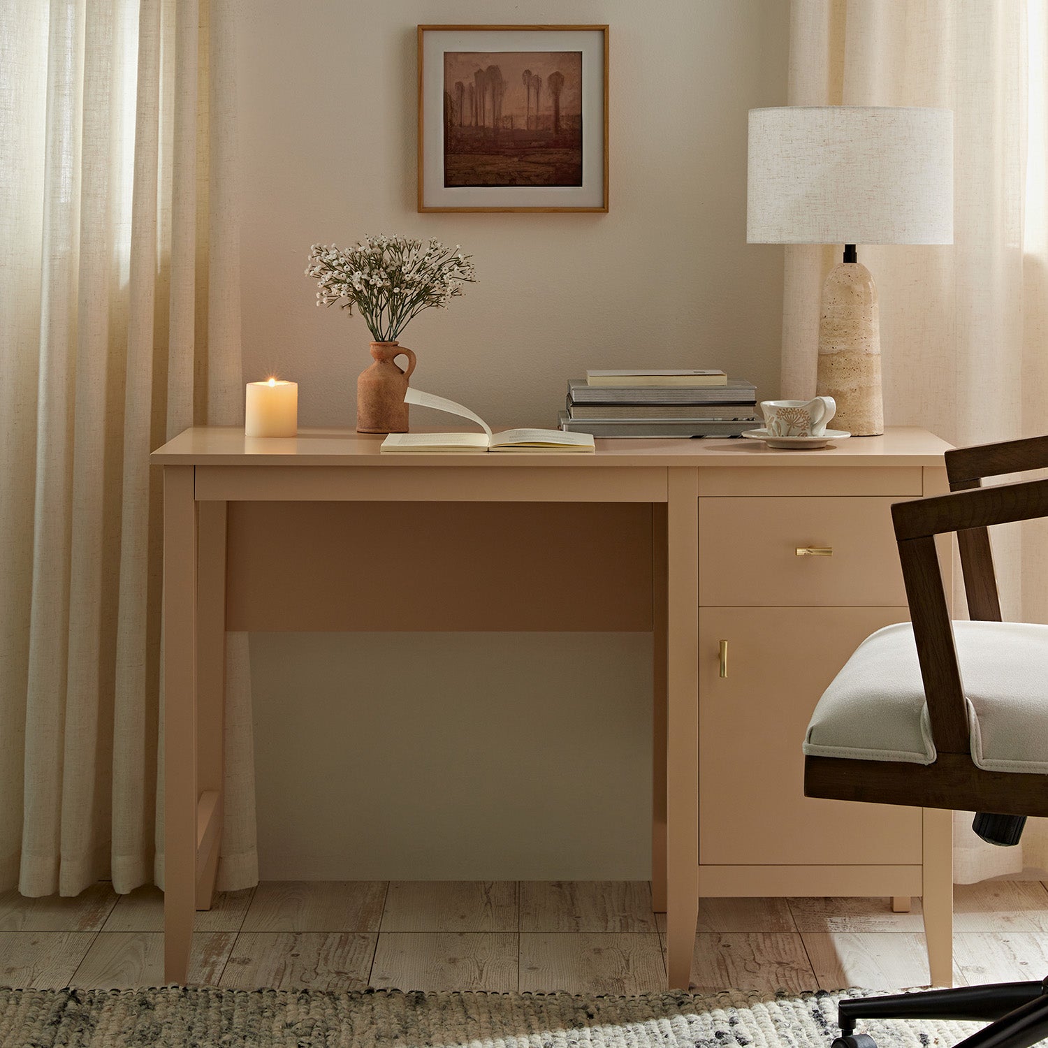 Oakham Writing Desk, Nude Pink