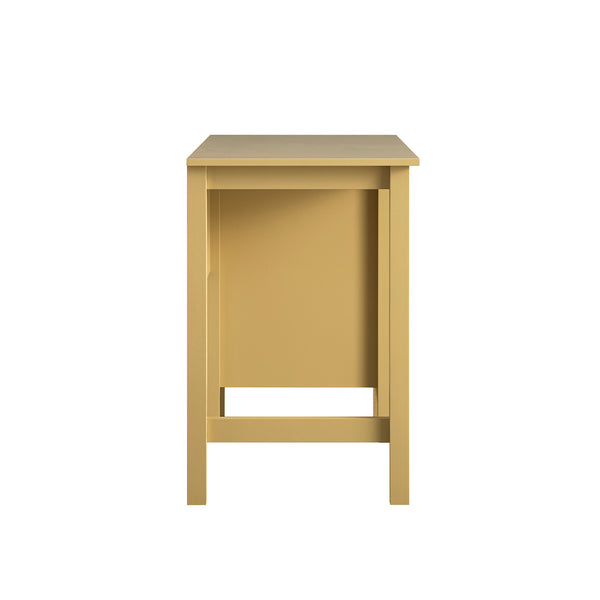 Oakham Writing Desk, Rattan Yellow