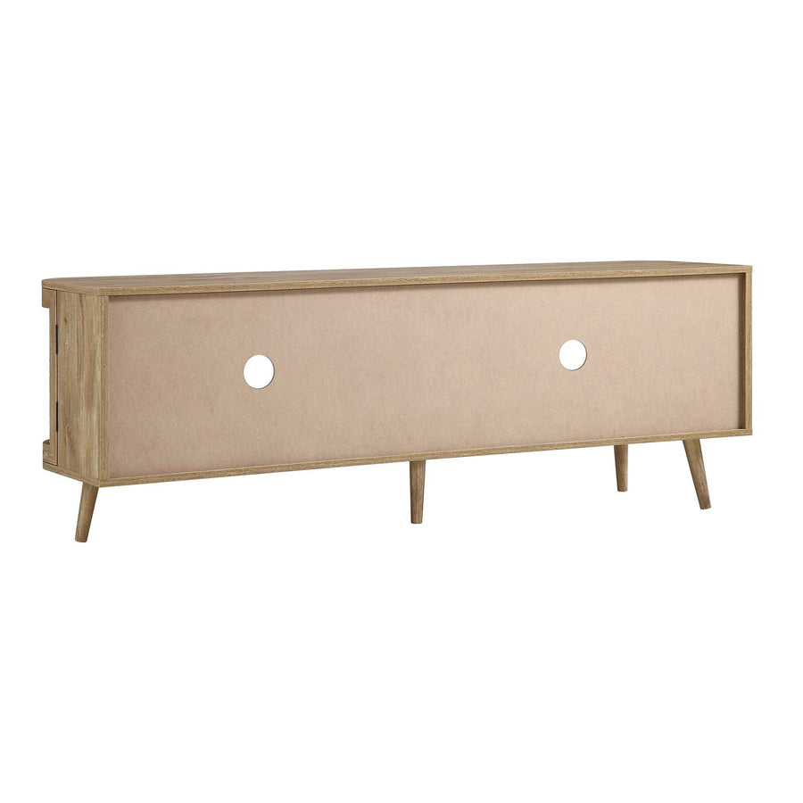 Izzy Curved Rattan 160cm Wide TV Unit, Natural