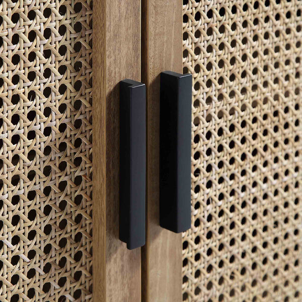 Izzy Curved Rattan 160cm Wide TV Unit, Natural