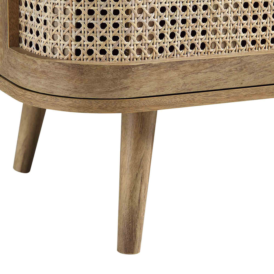 Izzy Curved Rattan 160cm Wide TV Unit, Natural