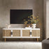 Izzy Curved Rattan 160cm Wide TV Unit, White - daals