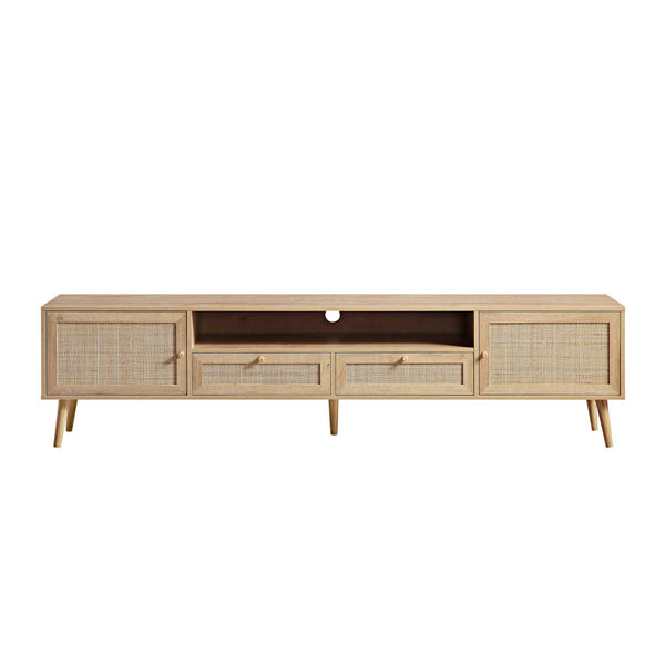 Frances Woven Rattan 200cm Wide TV Unit, Natural