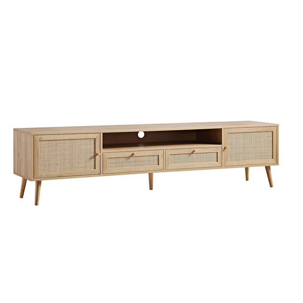 Frances Woven Rattan 200cm Wide TV Unit, Natural
