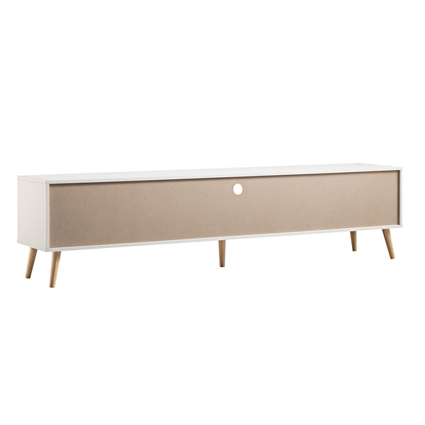 Frances Woven Rattan 200cm Wide TV Unit, White