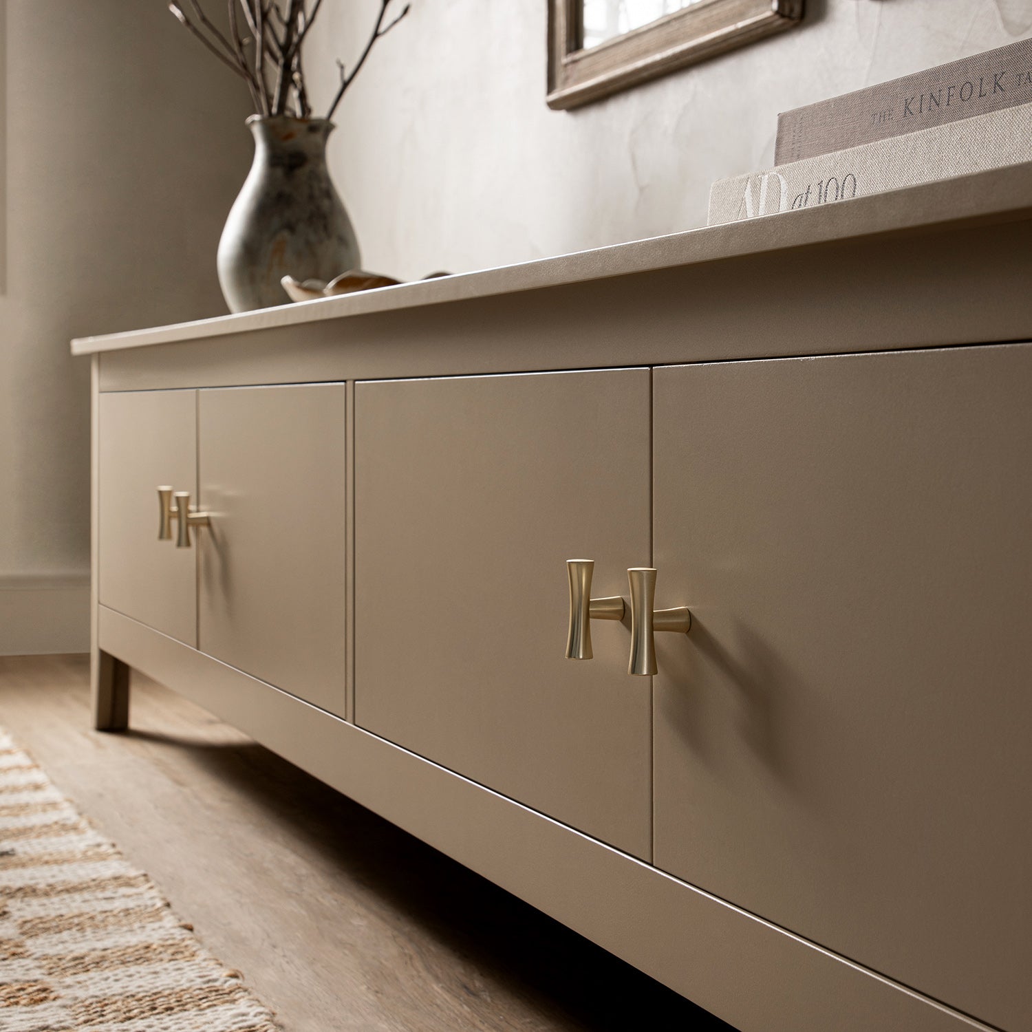 Oakham 180cm Wide TV Unit, Deep Greige