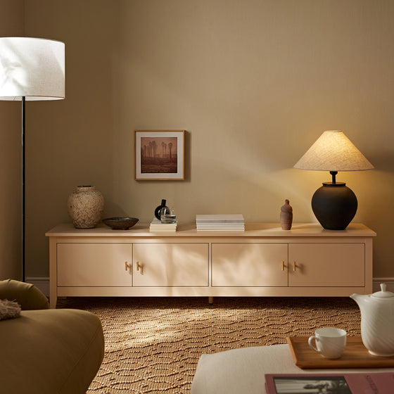 Oakham 180cm Wide TV Unit, Nude Pink