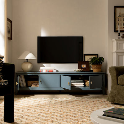 Oakham 180cm Wide TV Unit, Stormy Blue