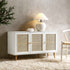 Frances Woven Rattan 3 - Door Sideboard, White - daals