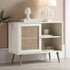 Frances Woven Rattan 1 - Door Cabinet in White - daals