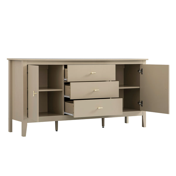 Oakham Wide Sideboard with Drawers, Deep Greige