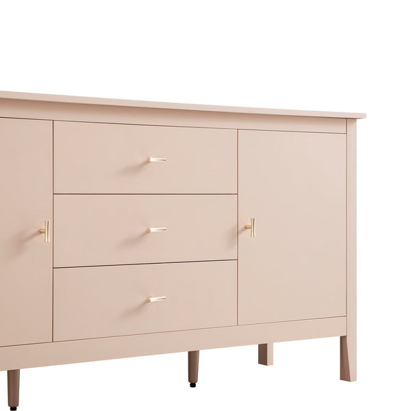 Oakham Wide Sideboard with Drawers, Nude Pink