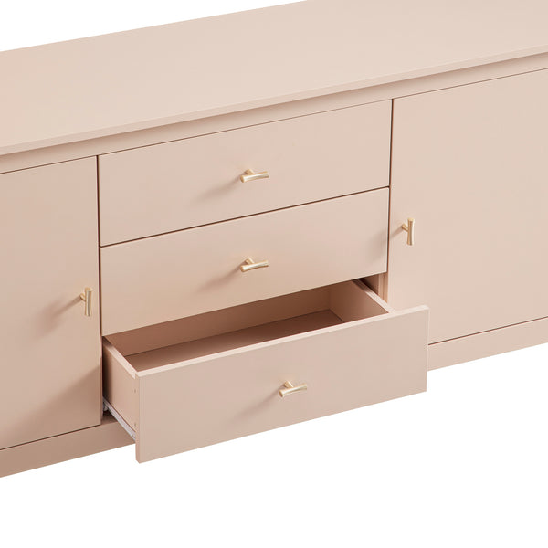 Oakham Wide Sideboard with Drawers, Nude Pink