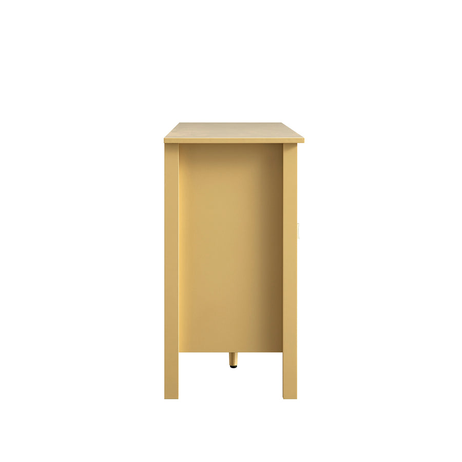 Oakham Wide Sideboard with Drawers, Rattan Yellow