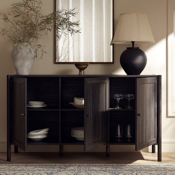 Linden 3-Door Sideboard, Ebony