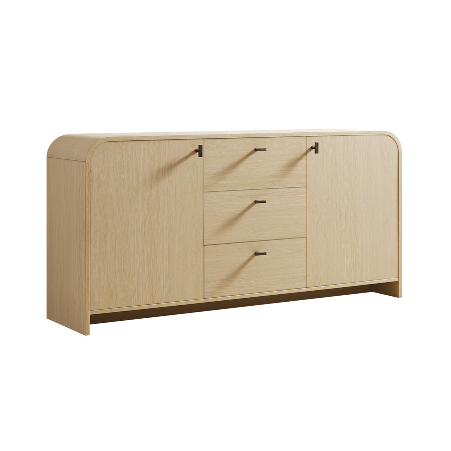 Marcel 3-Drawer Wide Sideboard, Light Oak