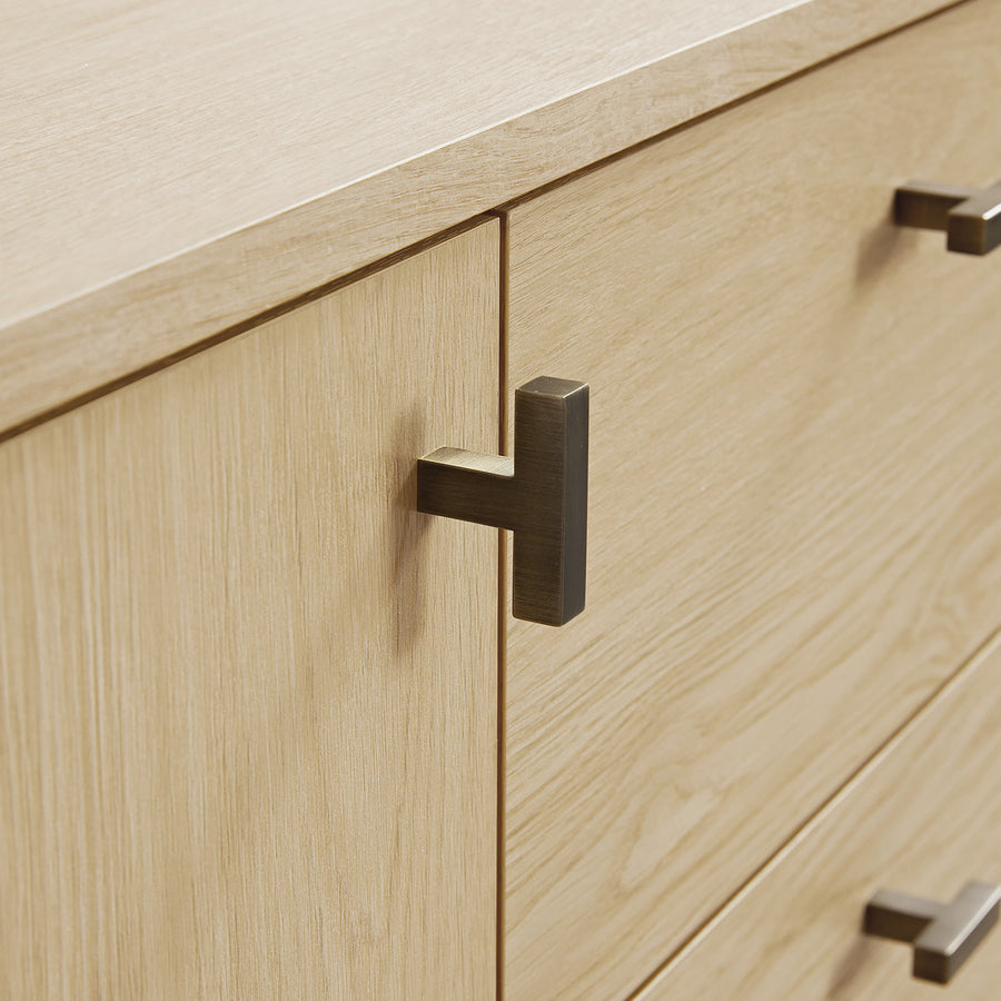 Marcel 3-Drawer Wide Sideboard, Light Oak
