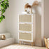 Frances Rattan 3 Tier Shoe Storage Cabinet, White - daals