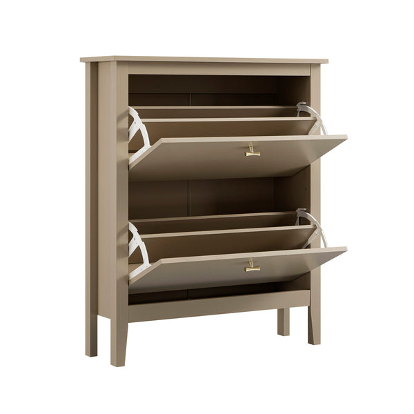 Oakham 2-Tier Shoe Cabinet, Deep Greige