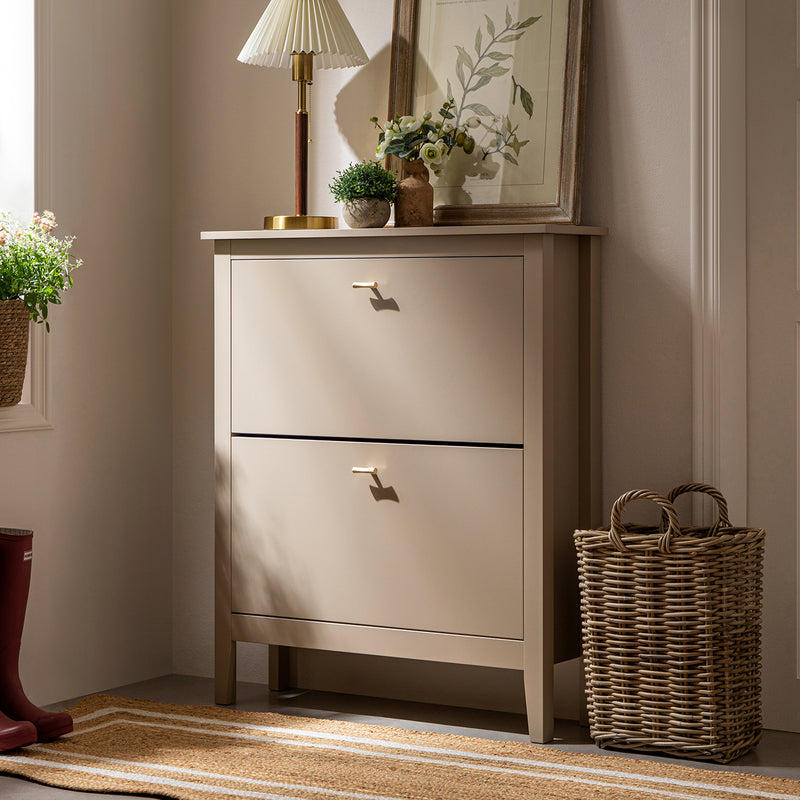 Oakham 2 - Tier Shoe Cabinet, Deep Greige - daals