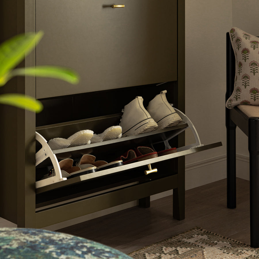 Oakham 2-Tier Shoe Cabinet, Olive Grove