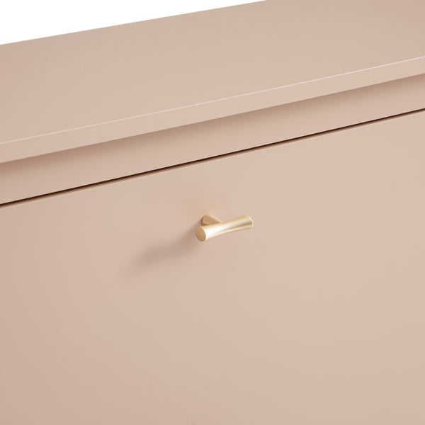 Oakham 2-Tier Shoe Cabinet, Nude Pink