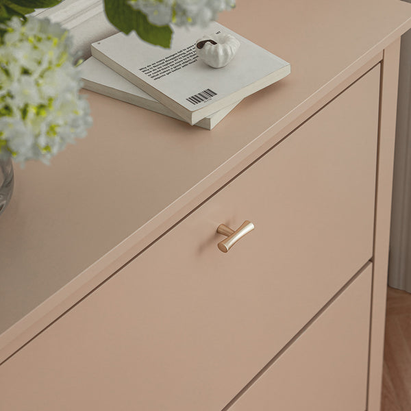 Oakham 2-Tier Shoe Cabinet, Nude Pink - daals