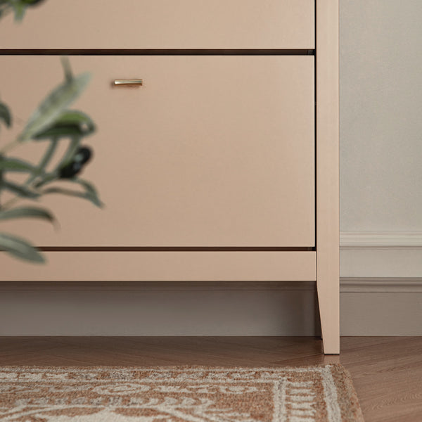 Oakham 2-Tier Shoe Cabinet, Nude Pink - daals