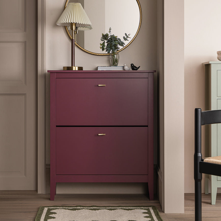 Oakham 2-Tier Shoe Cabinet, Wild Cherry