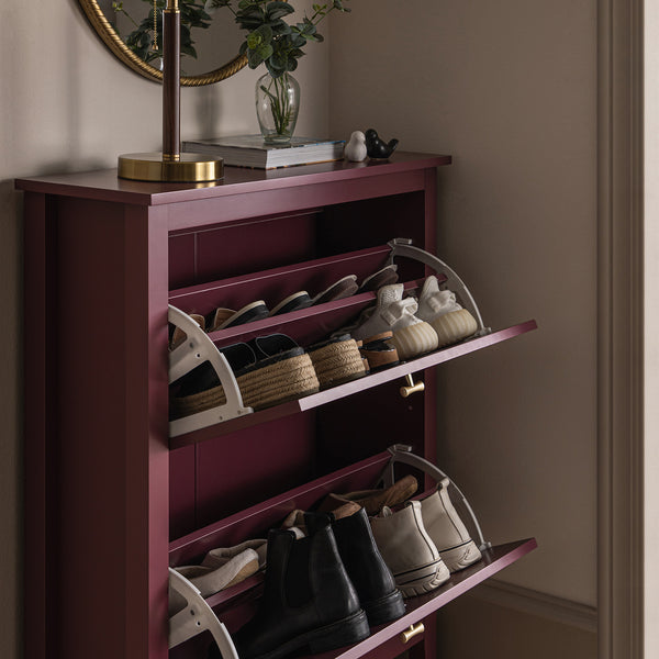 Oakham 2 - Tier Shoe Cabinet, Wild Cherry - daals