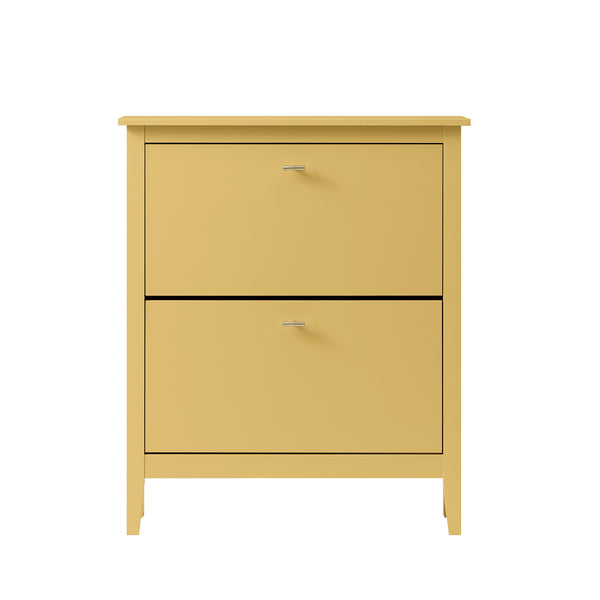 Oakham 2-Tier Shoe Cabinet, Rattan Yellow