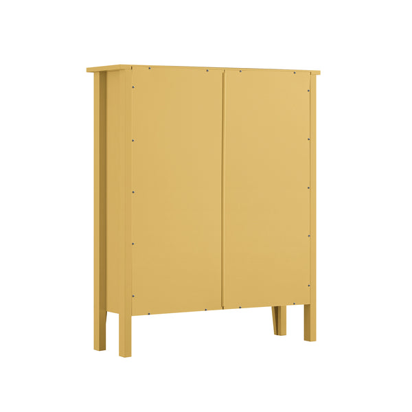 Oakham 2-Tier Shoe Cabinet, Rattan Yellow