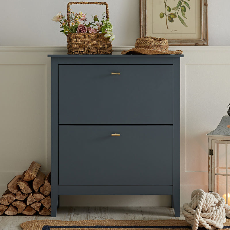 Oakham 2 - Tier Shoe Cabinet, Stormy Blue - daals