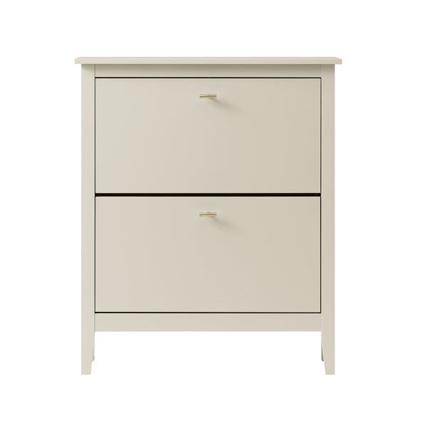 Oakham 2-Tier Shoe Cabinet, Shaded White